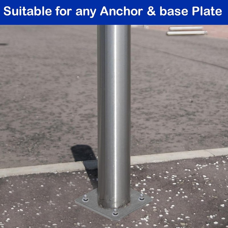 QoTang 4 قطع قاعدة فولاذية 5'' × 5'' مع 4 ثقوب، سمك 1/4'' لوح معدني ثقيل قابل للحام لدعم الهياكل والاستخدام الصناعي، يناسب برغي 1/2'' - Image 5